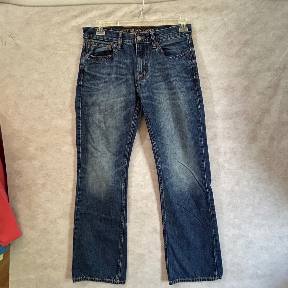 American Eagle Original Boot Jeans Mens 31x32 Blue Medium Wash 100% Cotton